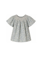 Blusa per bambina Bonpoint blu con stampa a fiori S06GBLW00014 519A BONPOINT KIDS 