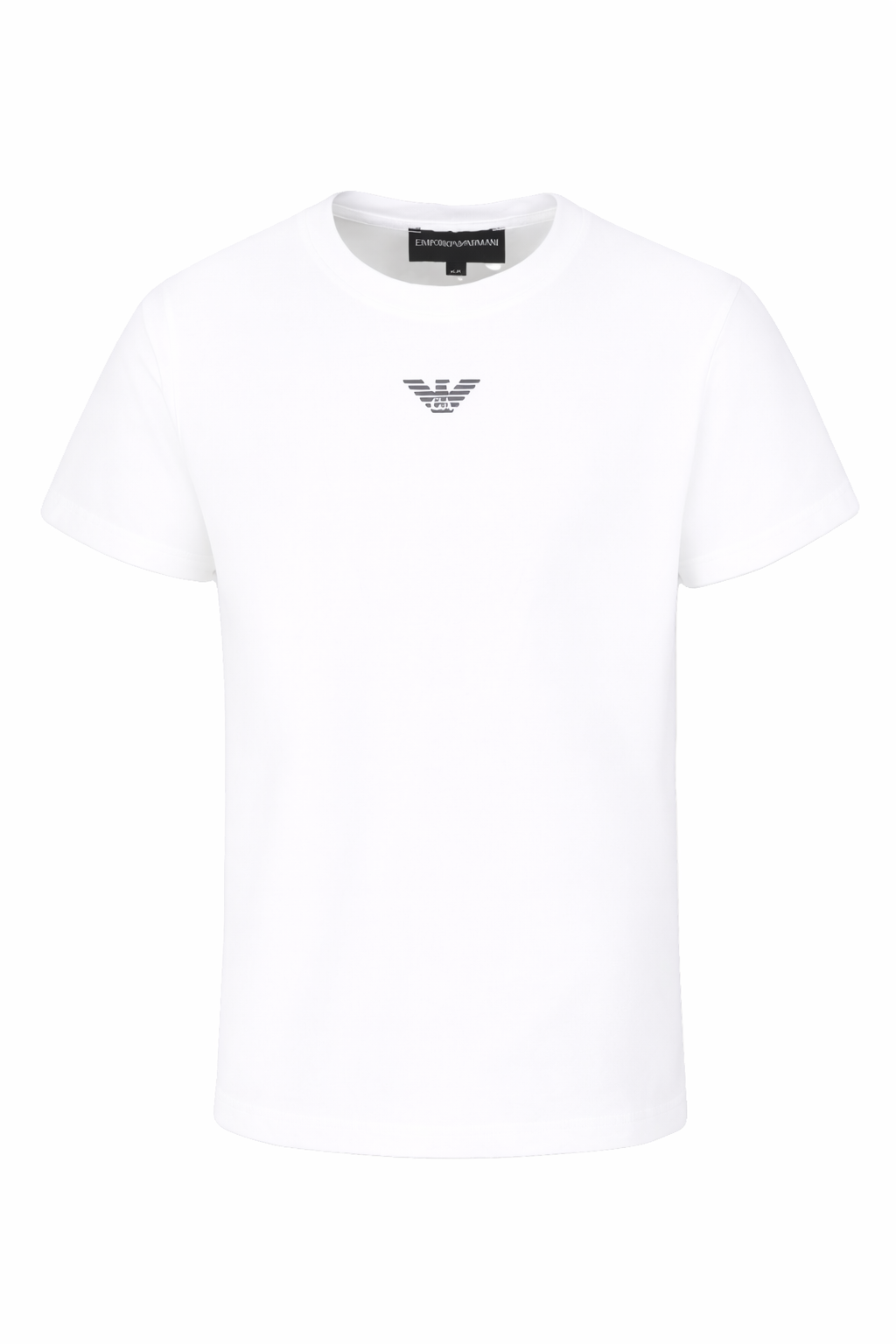 T-shirt per bambino Emporio Armani Kids bianca con logo sul davanti EB000421 AF15013 M0134 EMPORIO ARMANI KIDS 