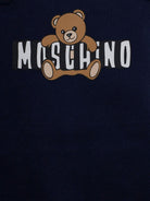 Set t-shirt e salopette per neonato Moschino Kids blu con stampa Teddy Bear MUG01TLCA19 83240 MOSCHINO KIDS 