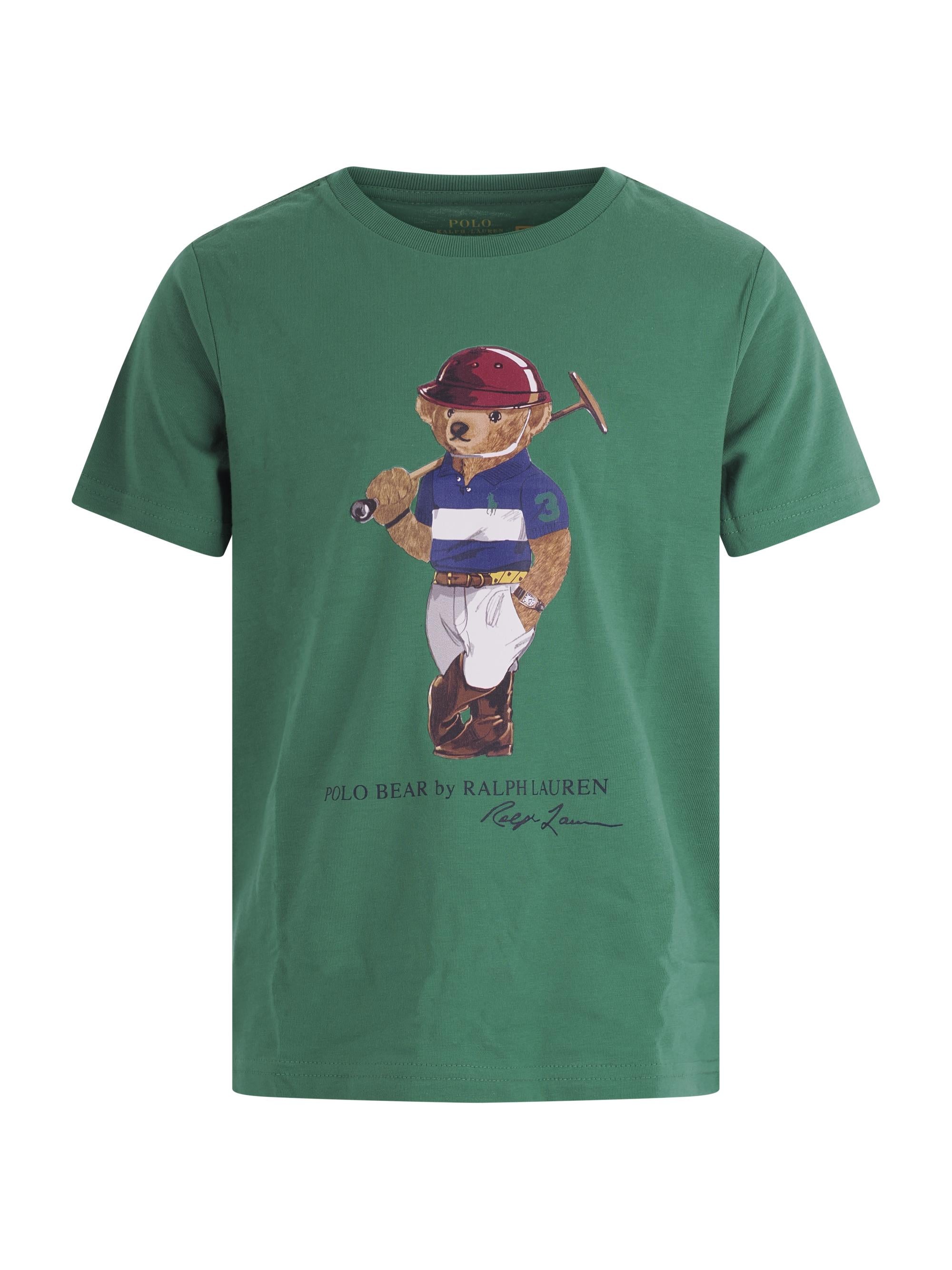 T-shirt per bambino Ralph Lauren Kids verde con stampa grafica sul davanti 322A96607 001 Ralph Lauren kids 