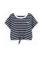 T-shirt da bambina Balmain Kids blu navy con motivo a righe BY8B61 Z3657 617BC BALMAIN KIDS 