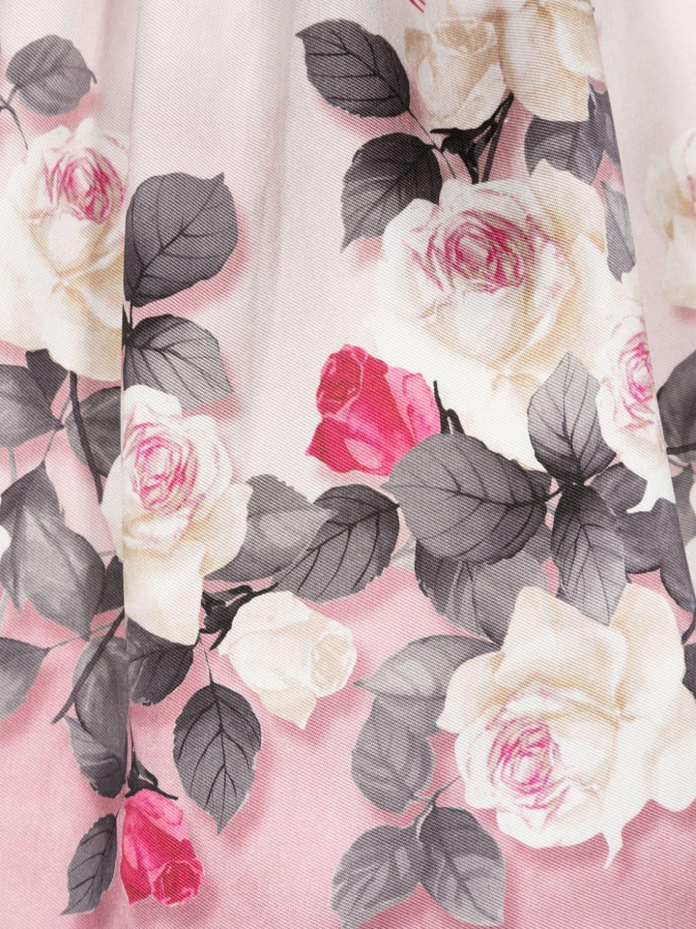 Abito a fiori per bambina Monnalisa bianco con tessuto in twill 71D902 4620 0094 MONNALISA KIDS 