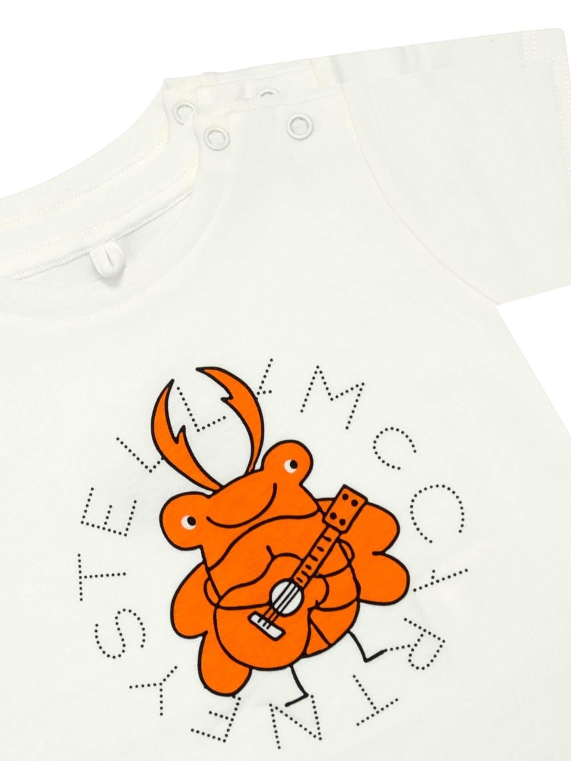 T-shirt per neonato Stella McCartney Kids bianca con stampa grafica TY8510 Z0434 101 STELLA McCARTNEY KIDS 