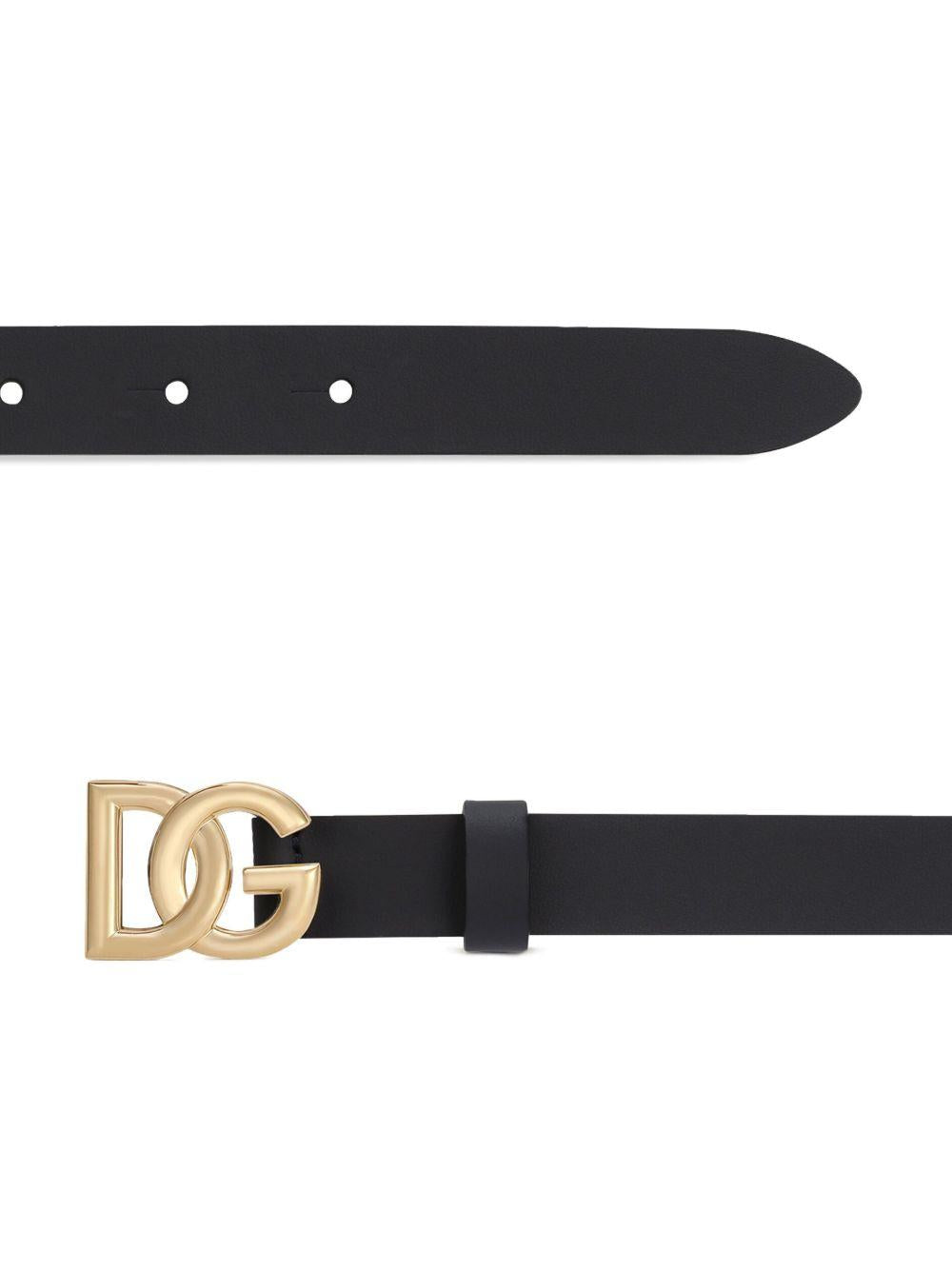 Cintura per bambini Dolce & Gabbana Kids nera con logo D&G dorato EC0076 AC985 80650 DOLCE & GABBANA KIDS 