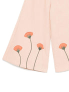 Pantaloni per bambina Donsje Fifis rosa con applicazione a fiori 4092301 00108 DONSJE KIDS 