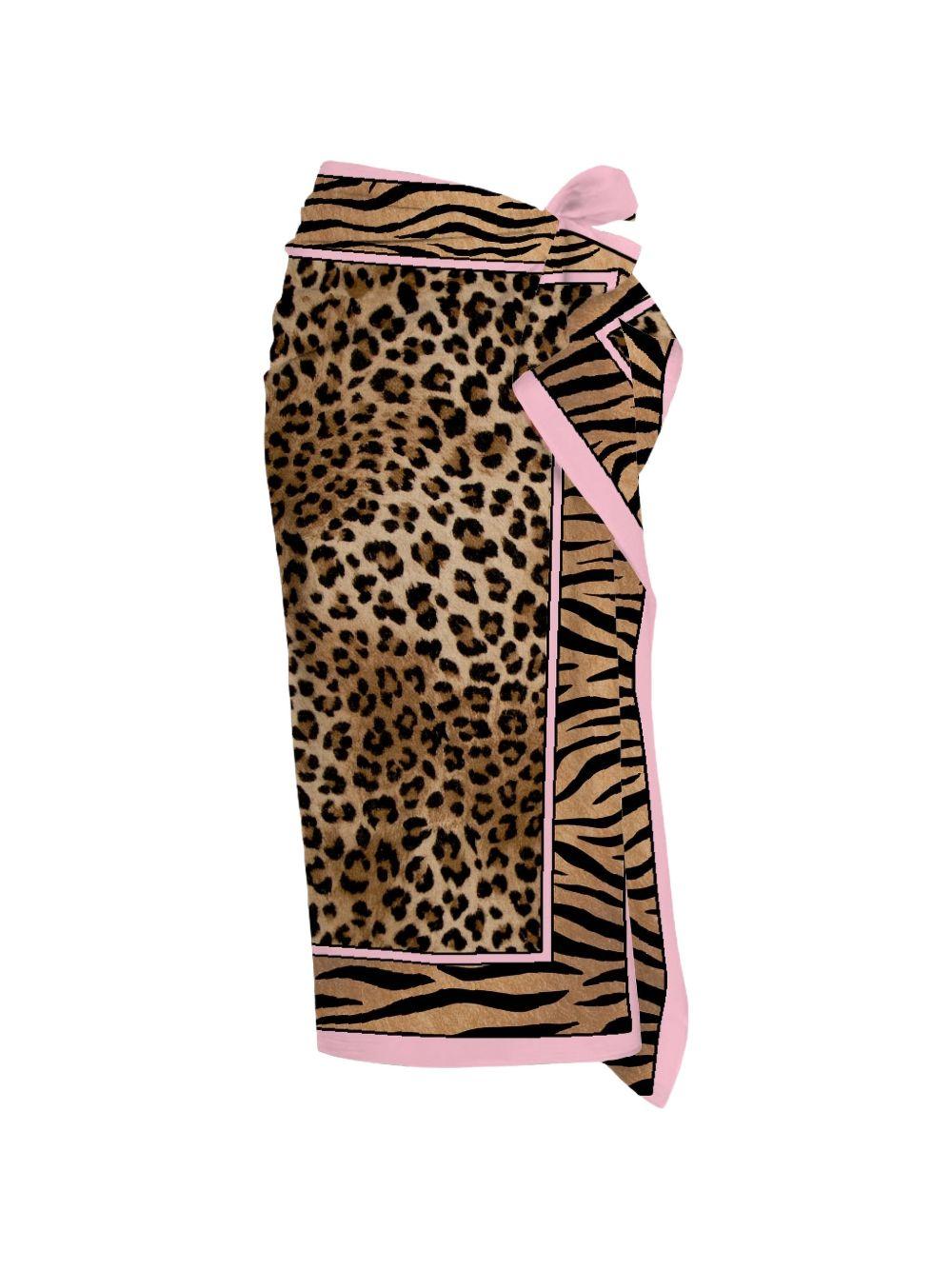 Pareo da donna MC2 Saint Barth marrone con stampa animalier TAIT001 09740L MC2 ST. BARTH 