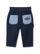 Jeans per neonato Kenzo Kids blu con design color-block K61205 Z25 KENZO KIDS 