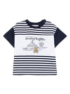 T-shirt con stampa Teddy Bear per neonato Moschino Kids bianco con orlo dritto MUM046LAE08 83442 MOSCHINO KIDS 