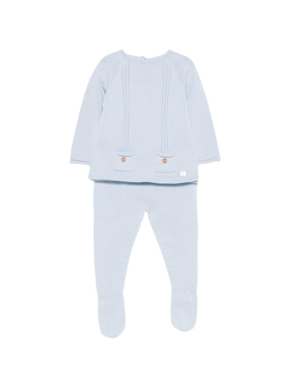 Set maglioncino e pantaloni per neonato Paz Rodriguez azzurro lavorato a maglia 103-123187 801 PaZ RODRIGUEZ KIDS 