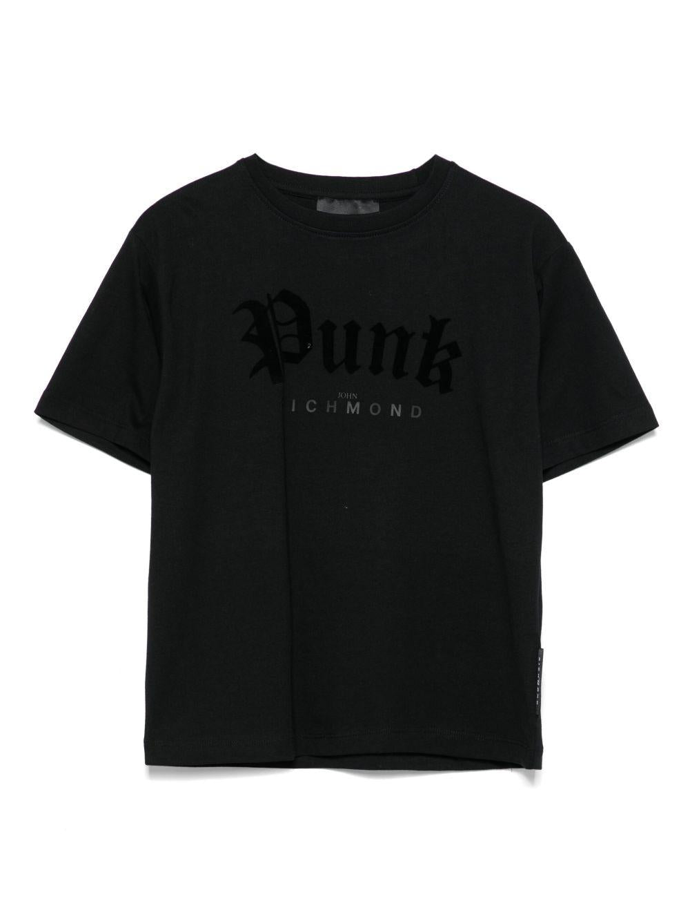 T-shirt per bambina John Richmond Junior nero con stampa grafica RGA25037TS BLACK JOHN RICHMOND JUNIOR 