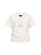 T-shirt per bambino Emporio Armani Kids bianca con lettere logo EB001367 AF26009 U1009 EMPORIO ARMANI KIDS 