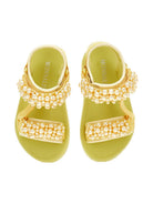 Sandali per bambina Monnalisa gialli con applicazioni a perline 8CG012 7700 0014 MONNALISA KIDS 