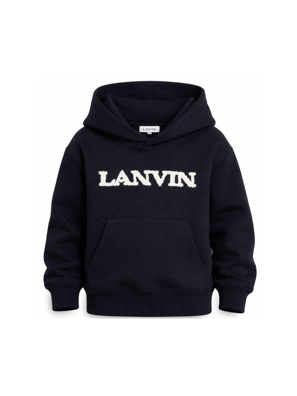 Felpa per bambino Lanvin Kids blu con applicazione logo N30435 855 LANVIN KIDS 