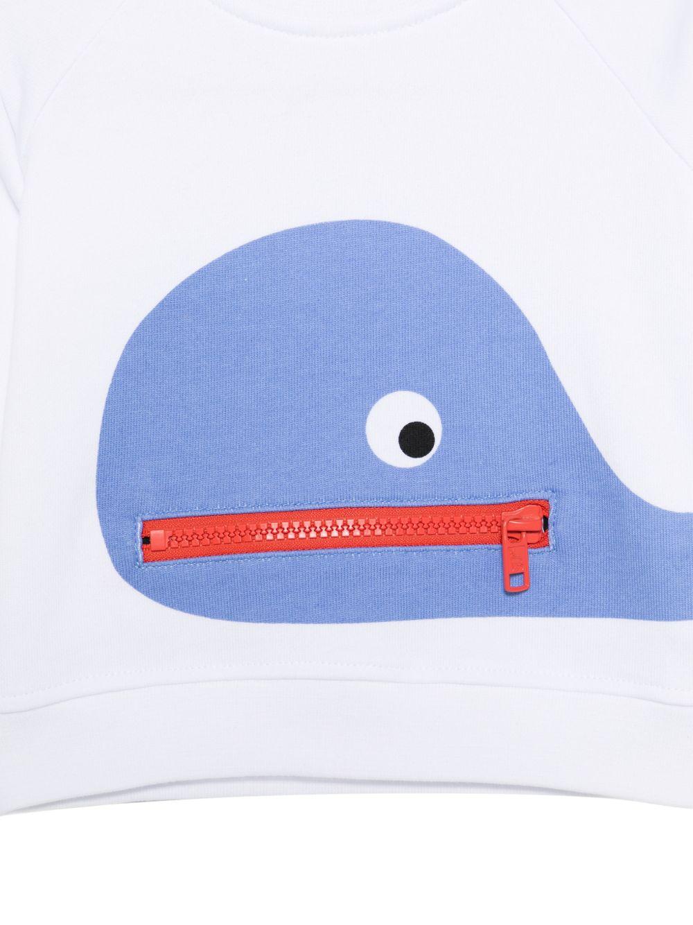 Felpa per neonato Stella McCartney Kids bianca con stampa balene TY4560 Z3409 100 STELLA McCARTNEY KIDS 