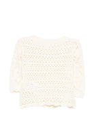 Cardigan Chai per neonata Louise Misha bianco con trama ricamata FRC-S26-C0150 CREAM LOUISE MISHA 