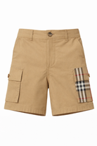 Shorts per bambino Burberry Kids beige con motivo Vintage Check 8117176 B9719 BURBERRY KIDS 