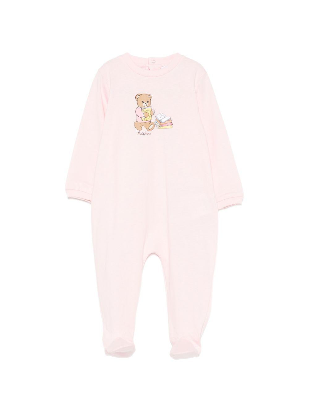 Tutina per neonata Moschino Kids rosa con motivo Teddy Bear MUT04XLAA10 50209 MOSCHINO KIDS 