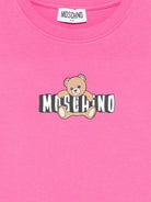 T-shirt per bambina Moschino Kids fucsia con stampa Teddy Bear HDM072LBA00 50533 MOSCHINO KIDS 
