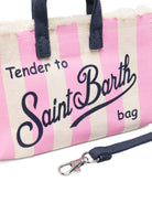 Phone bag MC2 Saint Barth beige e rosa con stampa logo PHONE001 00716L MC2 ST. BARTH KIDS 