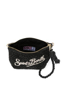 Pouch in rafia MC2 Saint Barth nero con ricamo logo RAFP001 09036L MC2 ST. BARTH KIDS 