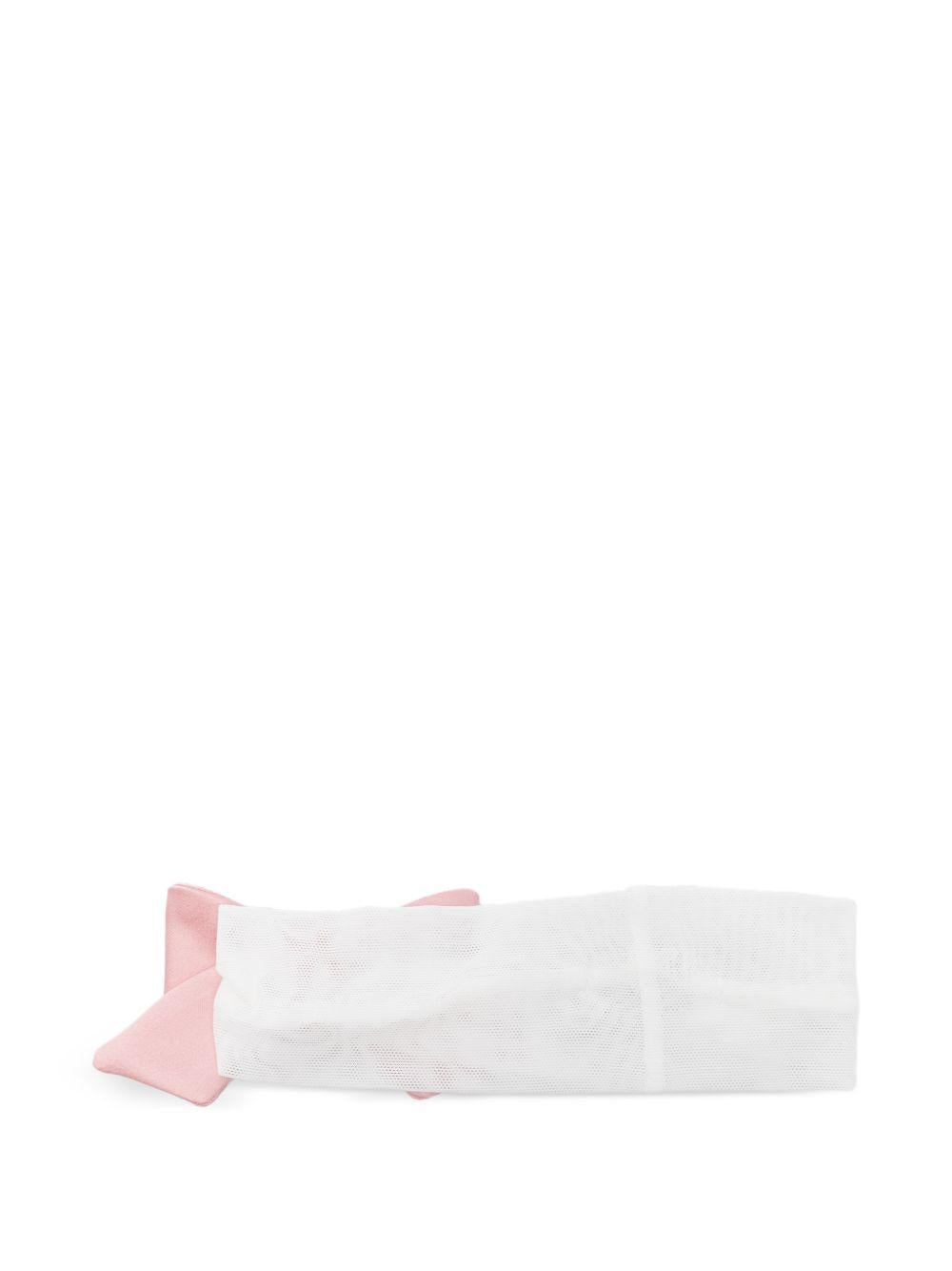 Fascia per capelli per neonata Colorichiari bianca con fiocco rosa FN978546 4844 84 COLORICHIARI 