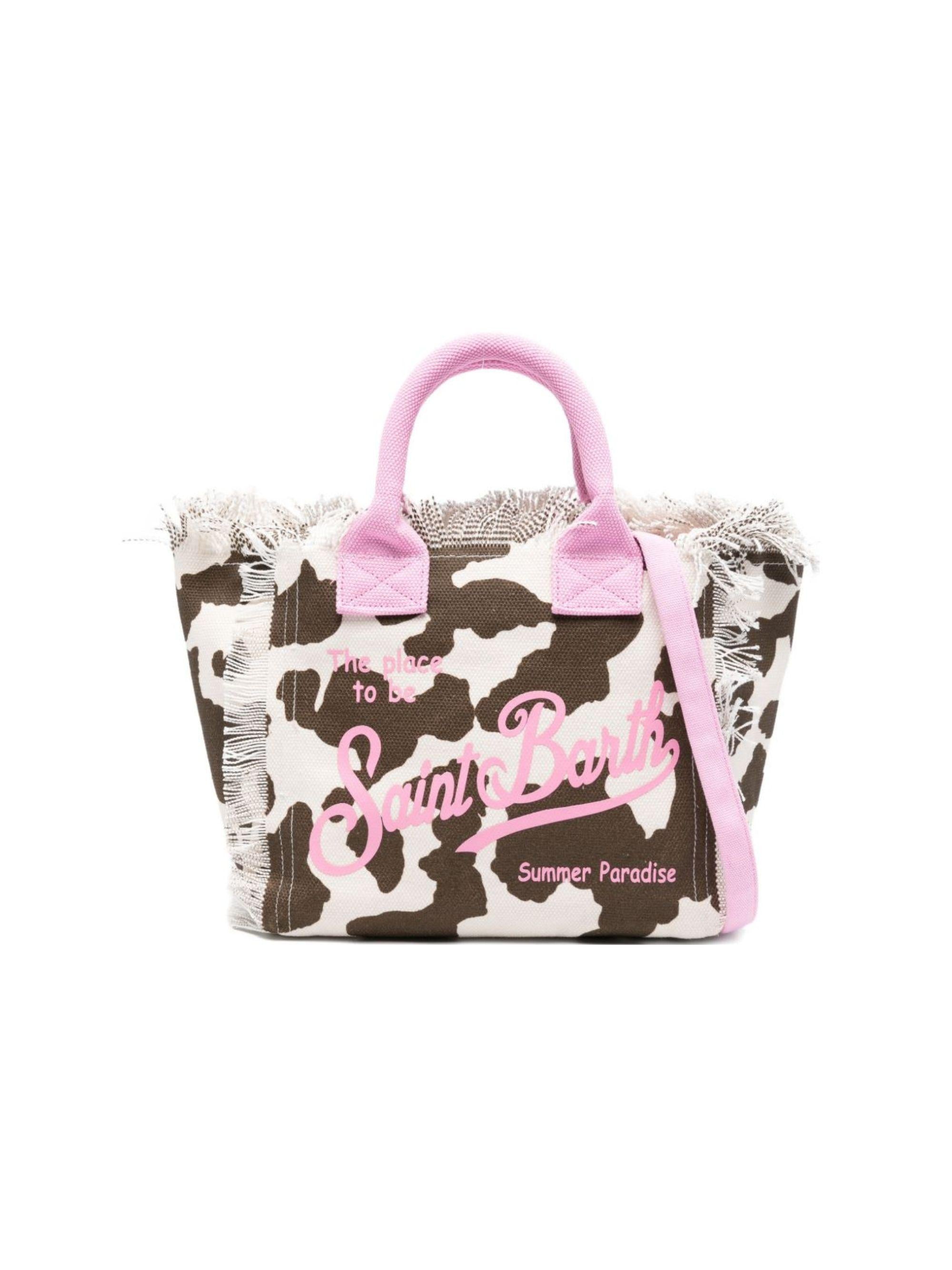 Borsa tote Colette MC2 Saint Barth animalier con manici rosa COL0001 00327L MC2 ST. BARTH KIDS 