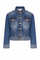 Giubbino per bambina Roberto Cavalli Kids denim con stampa logo sul retro CGP26050GB D.BLUE MED ROBERTO CAVALLI KIDS 