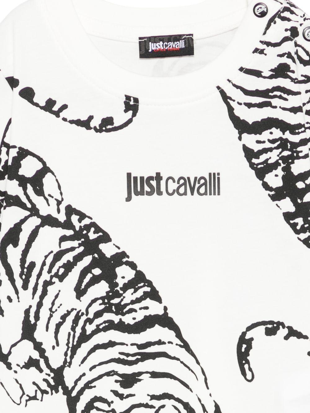 T-shirt per neonato Just Cavalli Kids bianca con stampa grafica JIP26130TS WHITE C.D. ROBERTO CAVALLI KIDS 