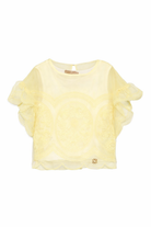 T-shirt per bambina Elie Saab Junior gialla con dettagli ricamati EFTP028TS1110 YEL ElIE SAAB KIDS 