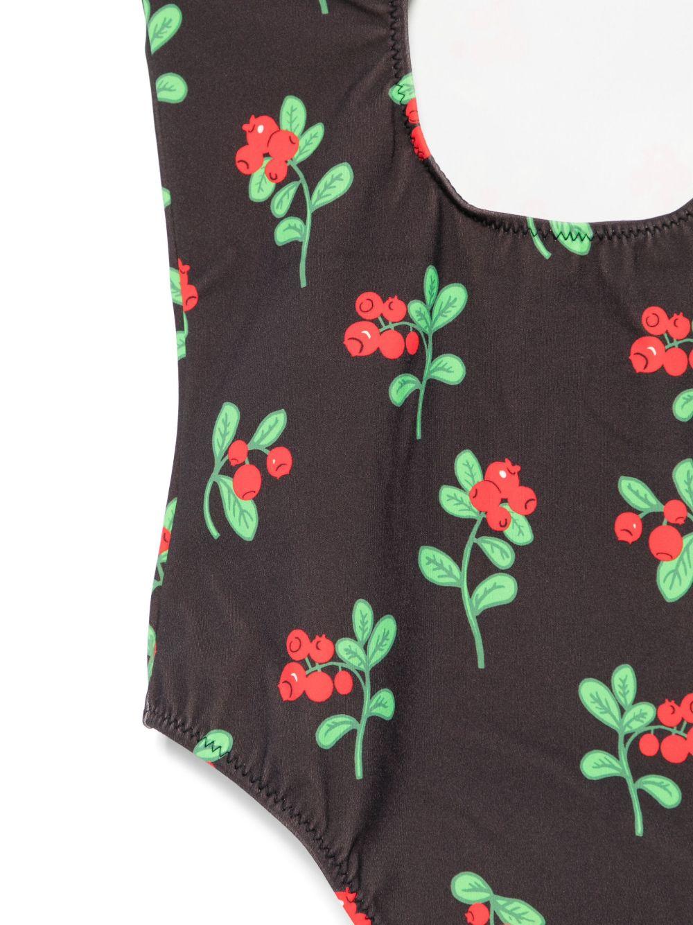 Costume intero per bambina Mini Rodini Lingonberries nero con stampa grafica 2528010199 BLACK MINI RODINI 
