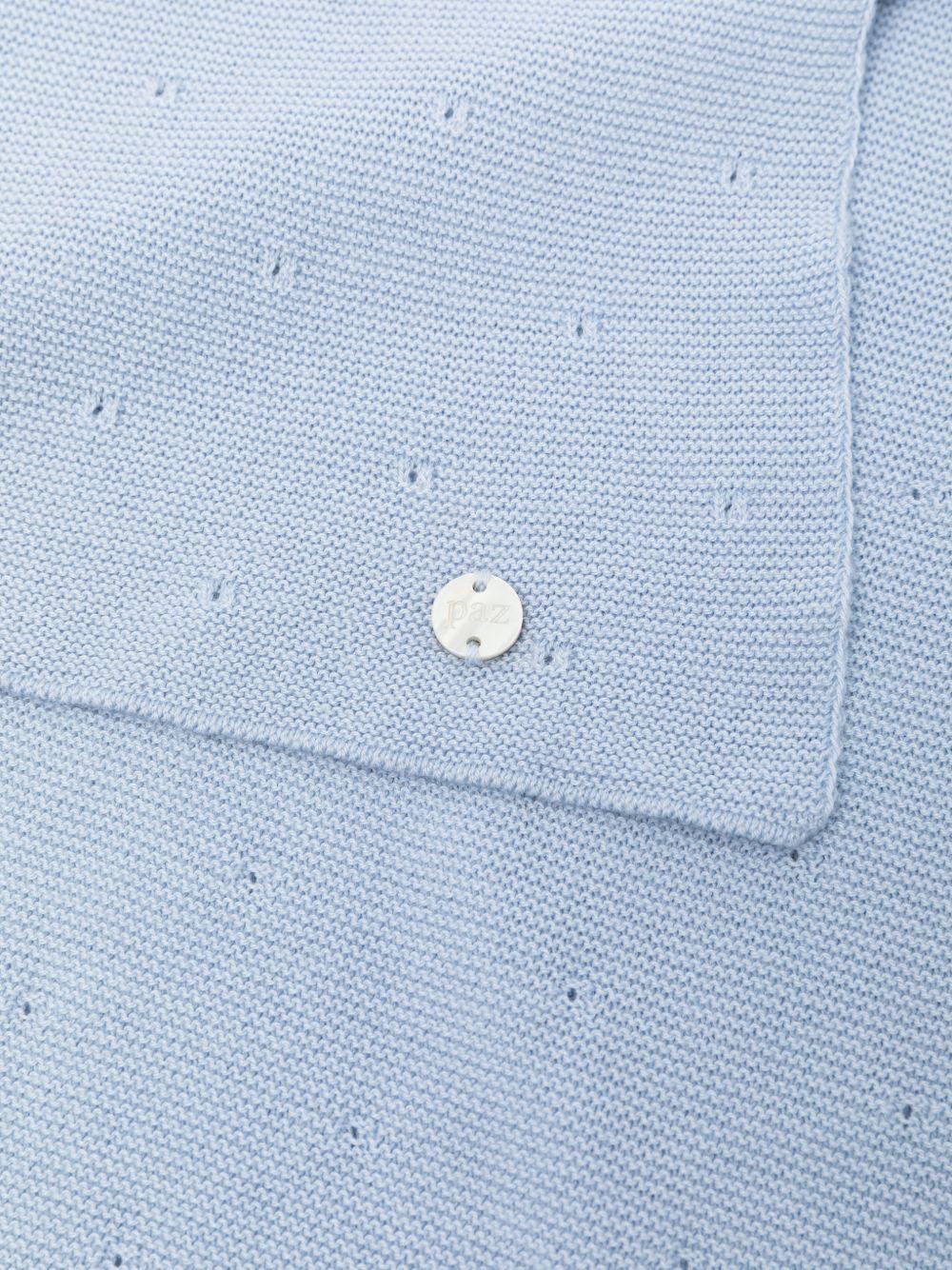 Coperta per neonato Paz Rodriguez blu con decorazione a pointelle 031-123693 860 PaZ RODRIGUEZ 