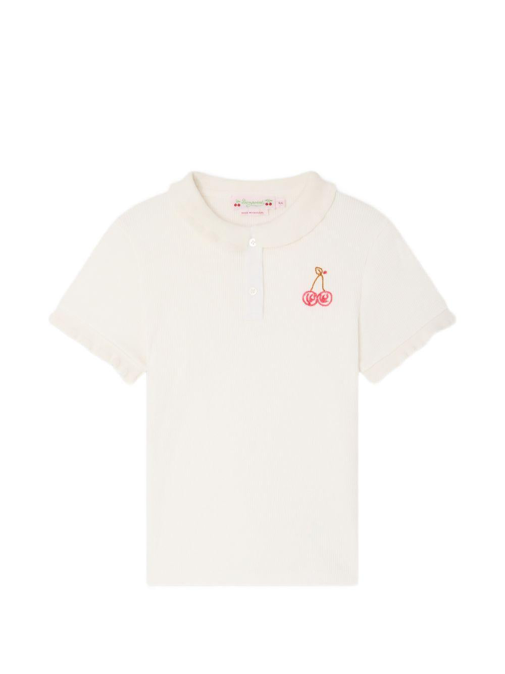 T-shirt per bambina Bonpoint bianco latte con motivo ricamato S06GTSK00018 102 BONPOINT 