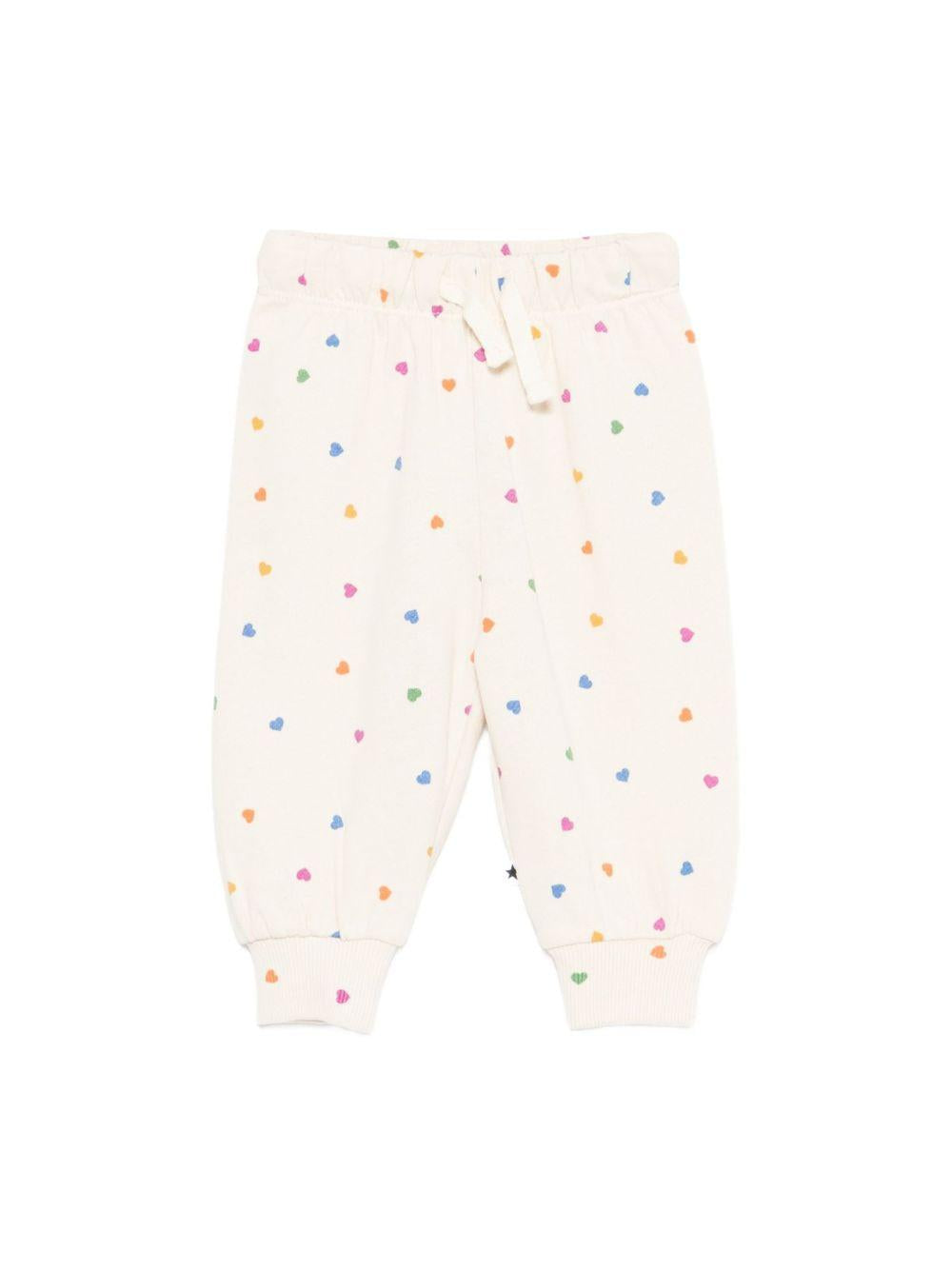 Pantaloni Selena per neonata Molo rosa con stampa a cuori 6S26I205 9537 MOLO KIDS 