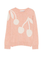 Maglione per bambina Bonpoint Kids rosa con ricamo ciliegie W06GJUK00002 025D BONPOINT KIDS 