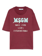 T-shirt per bambina MSGM Kids rossa con logo sul davanti F5MSJGTH118 MS034 MSGM KIDS 