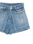 Shorts per bambina Elisabetta Franchi La Mia Bambina in denim con logo EFBE0760DF011 4039 ElISABETTA FRANCHI KIDS 