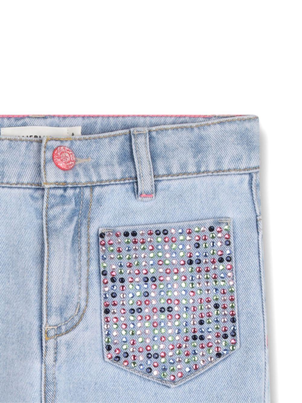 Pantaloni per bambina Billieblush azzurro con tacshe decorate U21878 Z18 BILLIEBLUSH KIDS 