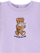 Abito per neonata Moschino Kids lilla con maniche con ruches MDV0DILFA06 51683 MOSCHINO KIDS 