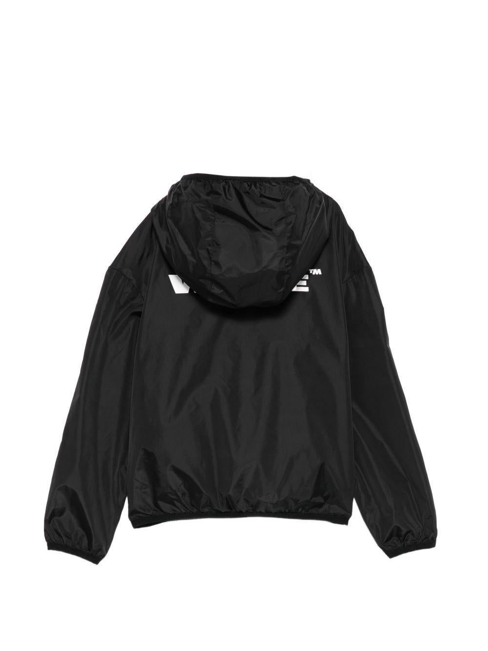 Giubbino per bambino Off-White Kids nero con logo sul davanti 44BEB003S26F001 001 OFF WHITE KIDS 