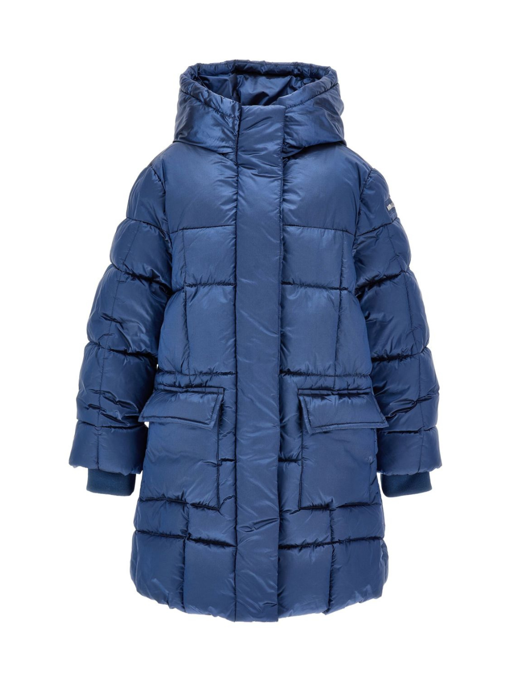 Piumino imbottito per bambina Monnalisa blu con cappuccio 17F105 6021 056D MONNALISA 