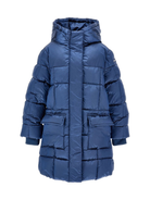 Piumino imbottito per bambina Monnalisa blu con cappuccio 17F105 6021 056D MONNALISA 