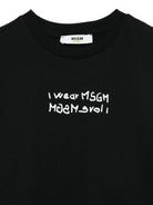 Canotta con stampa per bambino MSGM Kids nero con orlo a taglio vivo S5MSJBTH140 110 MSGM KIDS 