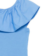 Abito Christal per bambina Molo azzurro con ruches 2S26E105 5649 MOLO KIDS 
