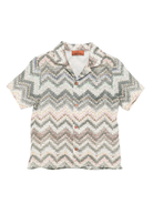 Camicia per bambino Missoni Kids beige con motivo all-over MY5P11 P0595 998 MISSONI KIDS 