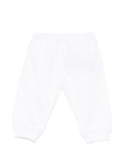 Pantaloni per neonati Balmain Kids bianchi con logo sul davanti BY6610 Z3183 100NE BALMAIN KIDS 