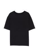T-shirt per bambini Moschino Kids nera con logo sul davanti HUM05QLAA24 60100 MOSCHINO KIDS 