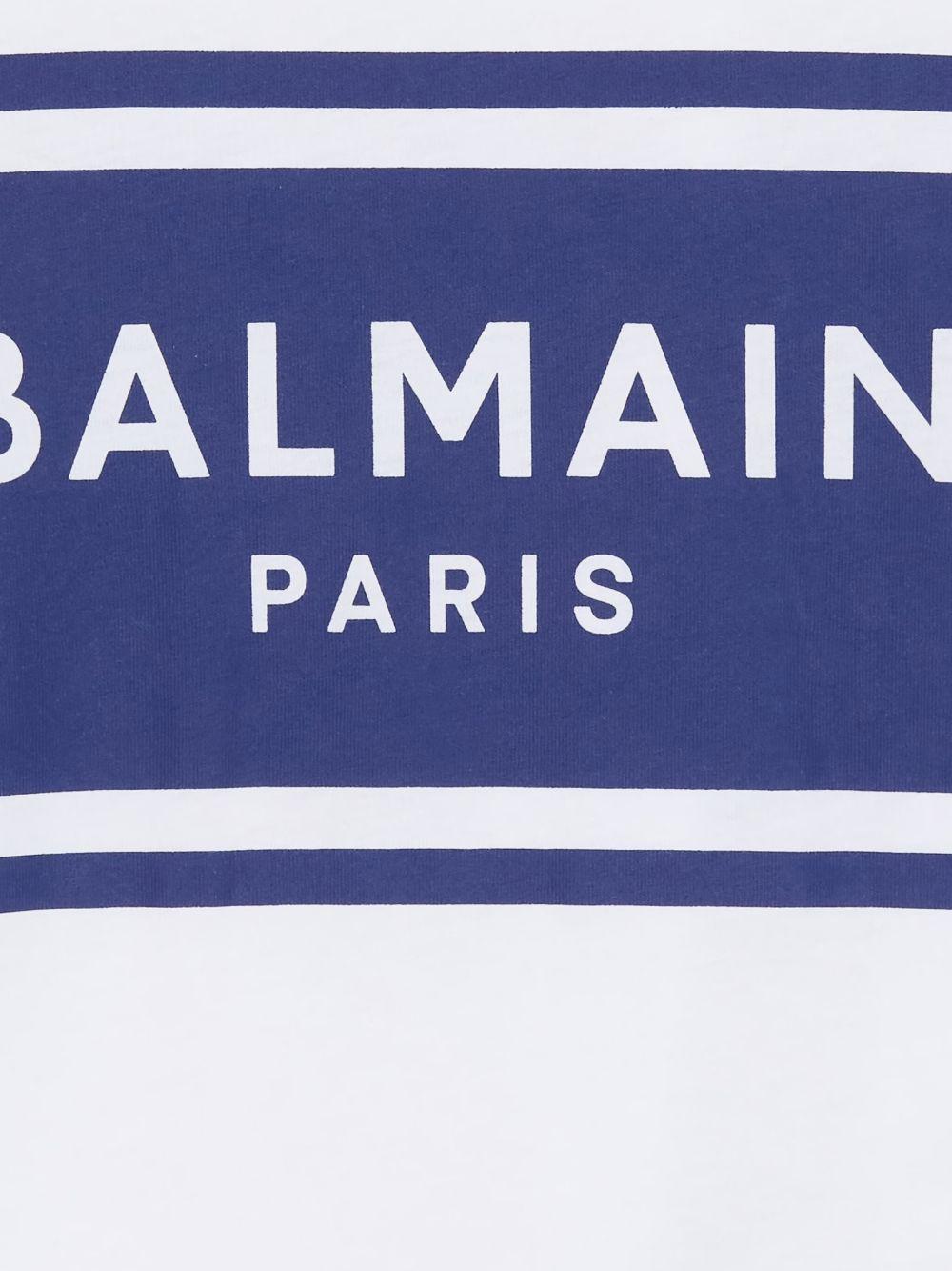 T-shirt per bambino Balmain Kids bianca con logo sul davanti BY8P11 Z3672 100BL BALMAIN KIDS 