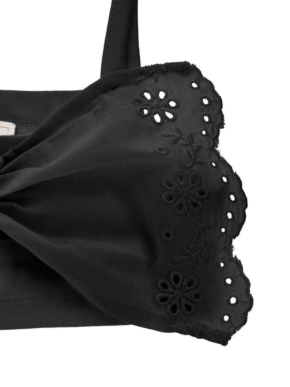 Top per bambina Monnalisa nero con dettaglio fiocco ricamato 17G302 7043 0050 MONNALISA KIDS 
