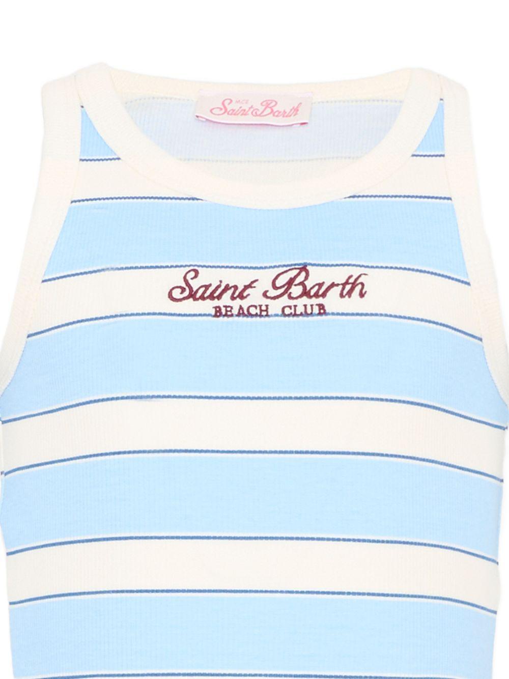 Top a righe per bambina MC2 Saint Barth Kids azzurro con motivo a righe BLUE002 02676L MC2 ST. BARTH KIDS 