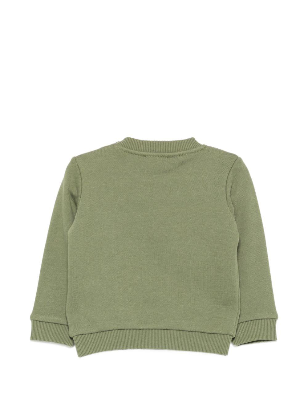 Felpa per neonati Moschino Kids verde con stampa tre Teddy Bear MTF060LCA89 30037 MOSCHINO KIDS 